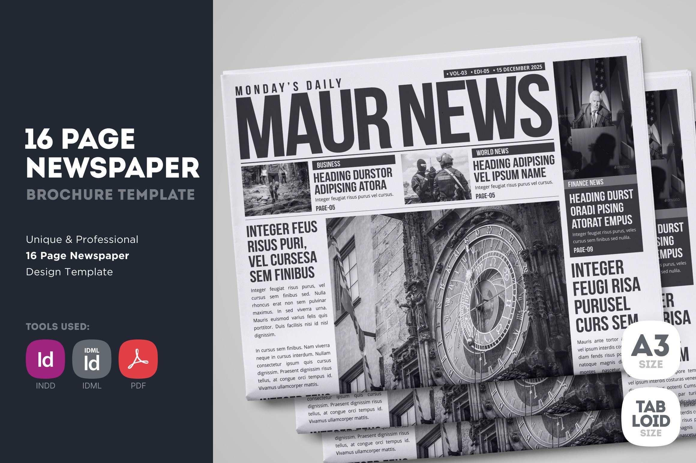 16 Page Newspaper Template Printable Newspaper Editable - Etsy New Zealand