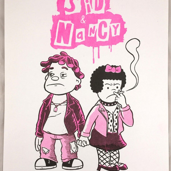 Risograph print "Sid & Nancy" by J.T. Yost