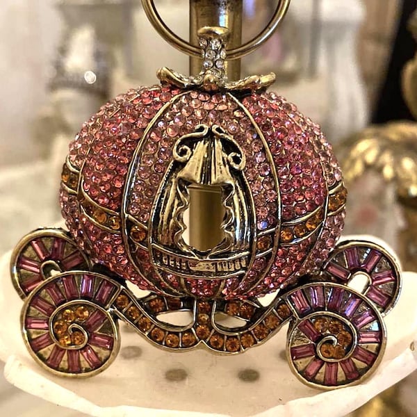 Pink Pumpkin Cinderella Coach Pin Brooch
