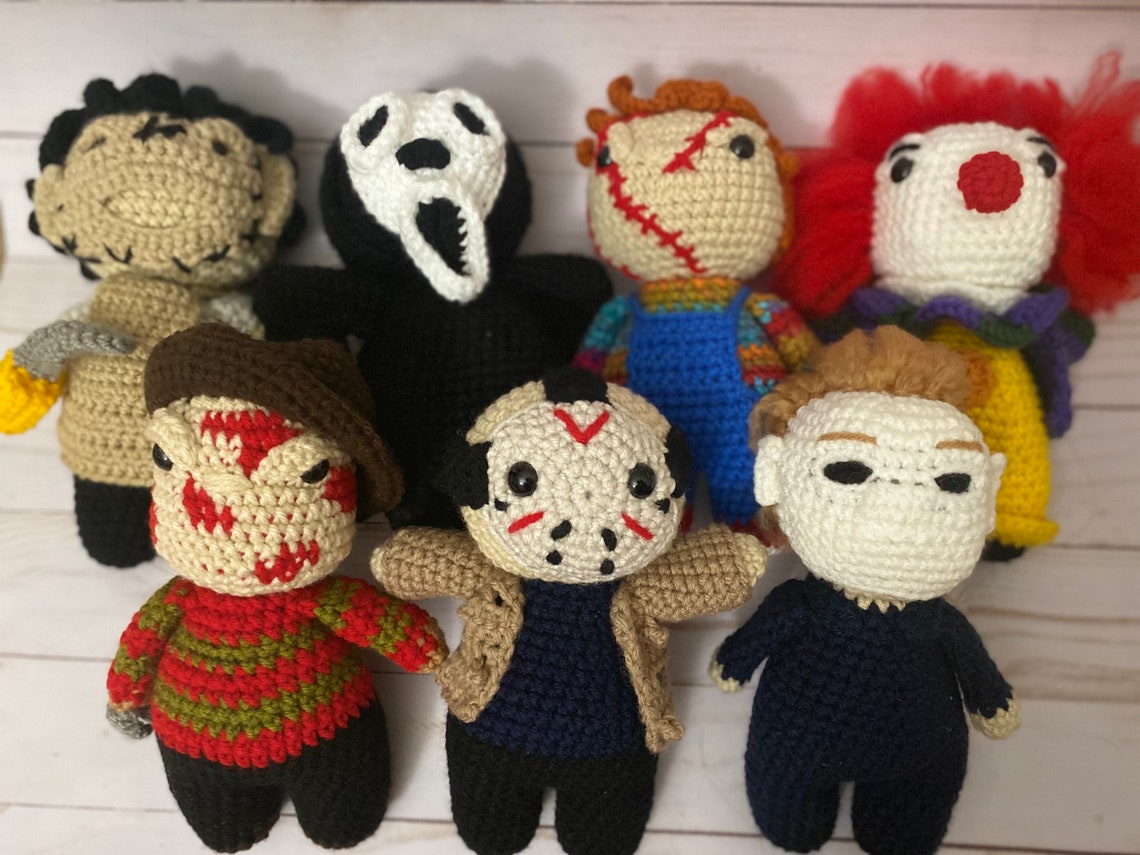 Classic Horror Movie Character Crochet Dolls Etsy