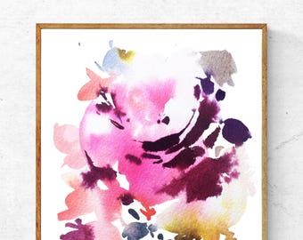 Original foral, spring painting, pink flowers, floral art, original, floral painting, watercolor florals, abstract floral painting, peonies