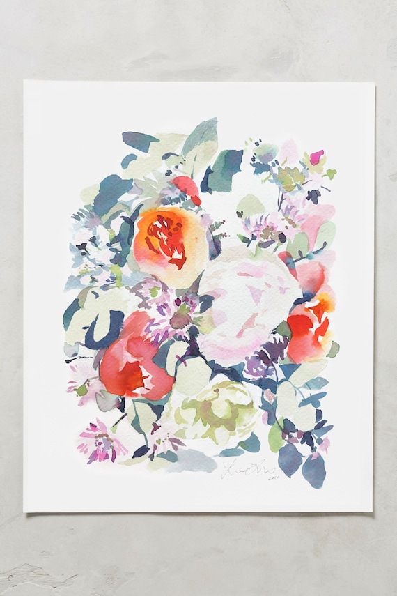 Peony print, wedding bouquet painting, peony art, watercolor, abstract floral painting, floral print, floral art, wall art, pink floral