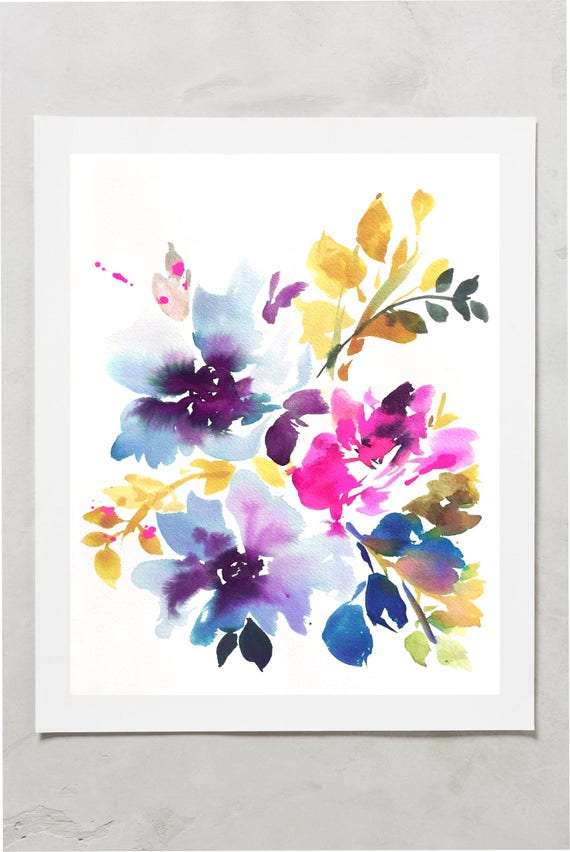 Watercolor Print, pink floral, watercolor, peony art, peony watercolor, abstract floral painting, floral pint, floral art, wall art