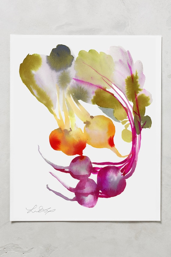 Vegetable painting, vegetable watercolors, watercolor vegetables, watercolor beets, kitchen paintings, prints for the kitchen