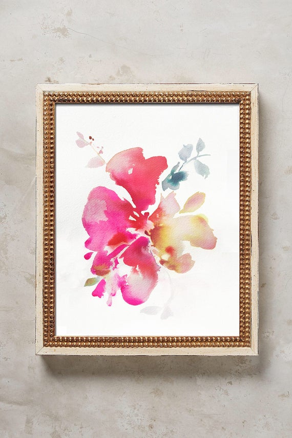 Original painting 7"x10", peony painting, original, peony art, peony watercolor, abstract floral painting, floral pint, floral art, wall art