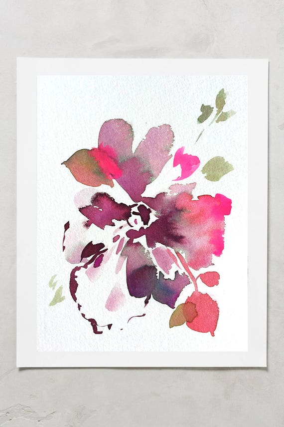 Watercolor print, peony painting, peony art, peony watercolor, abstract floral painting, floral print, floral art, wall art, pink floral