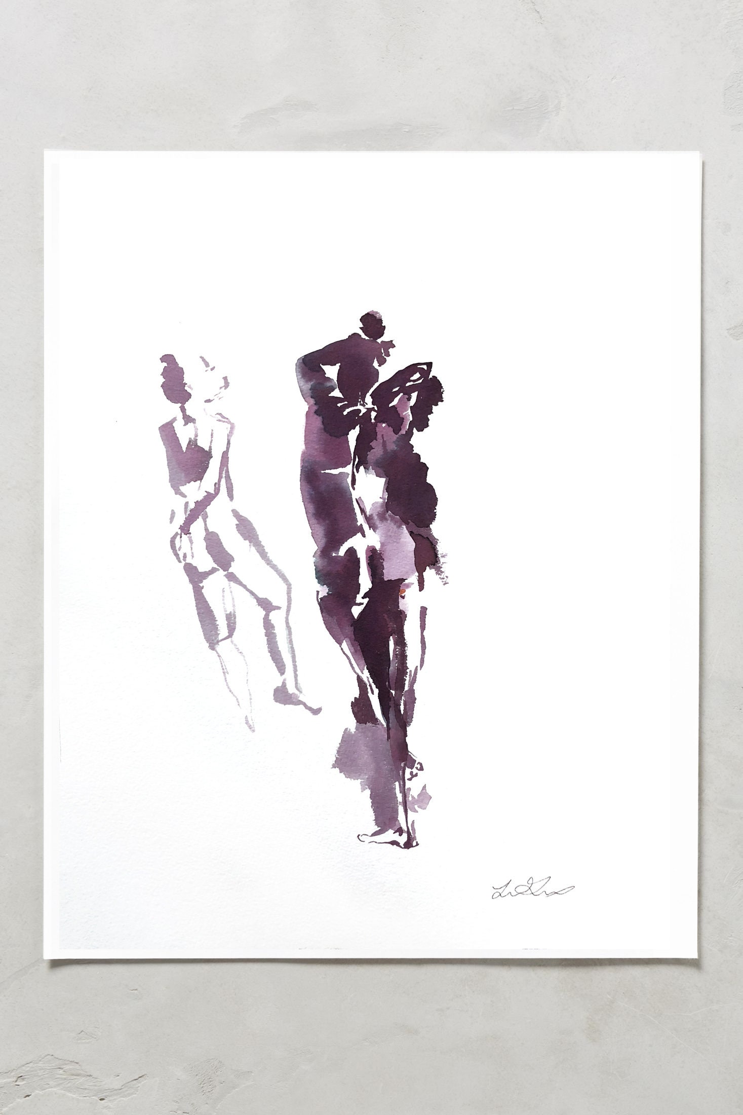 Female figures, watercolor figure, painting, watercolor, woman art, female watercolor, abstract