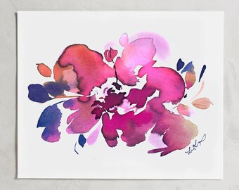 Original painting 5"x7", floral art, original, floral painting, watercolor florals, abstract floral painting, peony painting, wedding flower