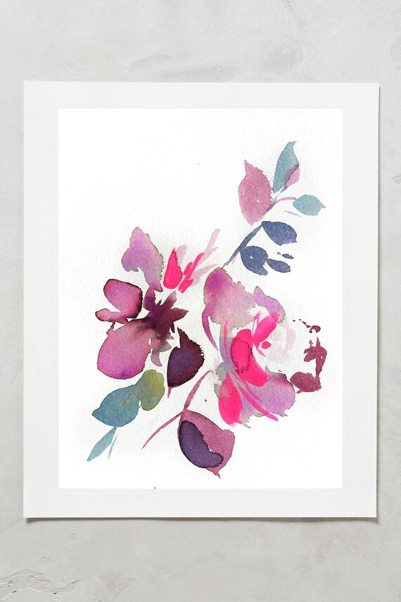 Watercolor print, peony painting, peony art, peony watercolor, abstract floral painting, floral print, floral art, wall art, pink floral