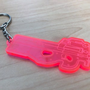 Pink P90 Keychain, Charm, or Necklace || FN P90 P-Chan || laser-cut acrylic