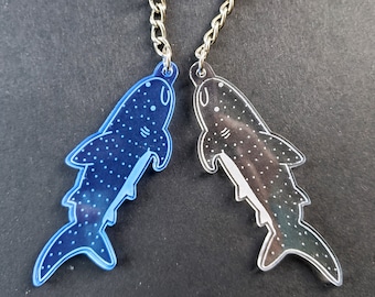 Whale Shark Jinbei Keychain, Charm, or Necklace || laser-cut acrylic