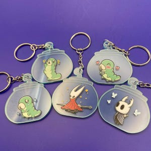 Grub in a Jar Keychain || Hollow Knight || UV print - laser-cut acrylic
