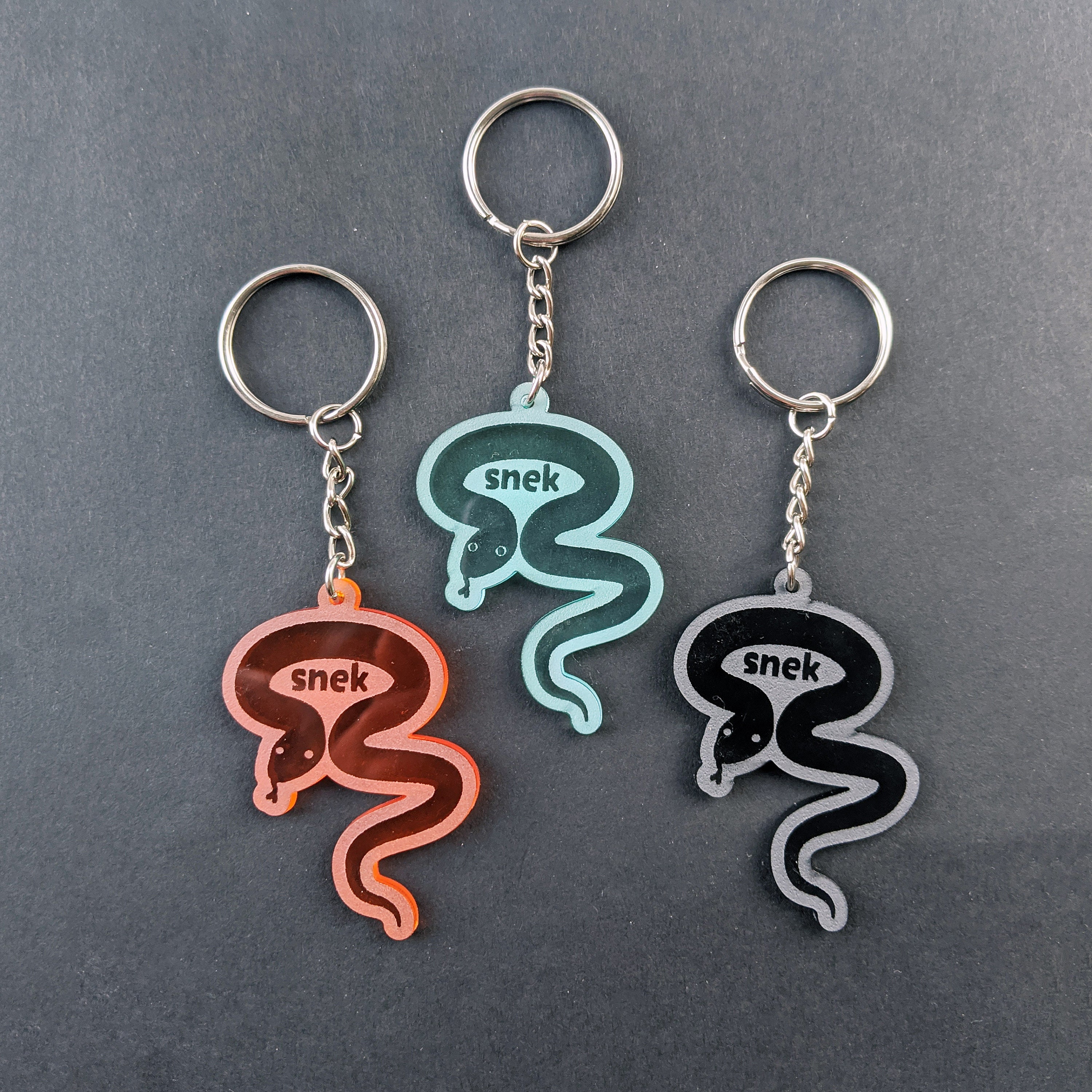 Snake Snek Keychain, Charm, or Necklace || laser-cut acrylic