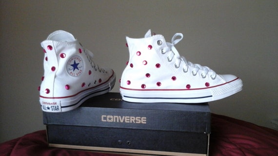 white converse with gems