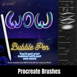 11 Bubble Brushes für Procreate - Bubble Pen Perfekt zum Erstellen realistischer und künstlerischer Bubble-Effekte in der digitalen Kunst und Illustrationen
