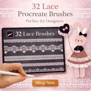 Procreate Lace Brush Set: 32 Intricate Pattern Brushes (Digital Download)