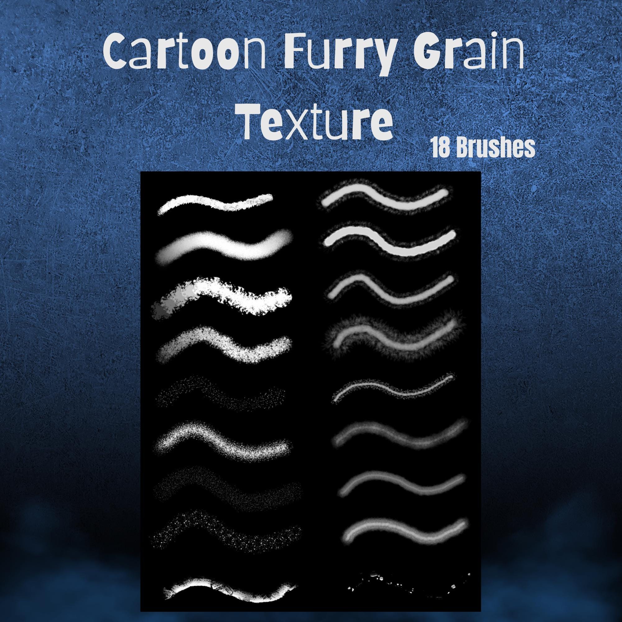 Furry Grain Texture Procreate Brushes | Cartoon Art Brush Set (digital ...