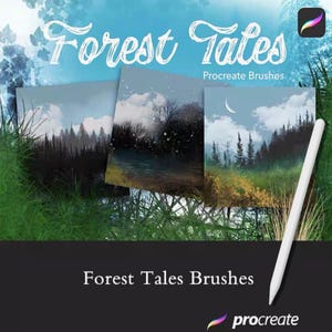 74 Procreate Brushes – Landscape, Nature, Plants, Animals, Clouds, Moon, Snow, Trees, Leaves, Texture, and Pattern Brushes