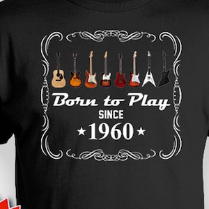 65th Birthday Gift For Guitar Players Shirt Bday T Shirt Custom Year Grandpa Present Music Lover Gift Personalized TShirt 1960 Birthday