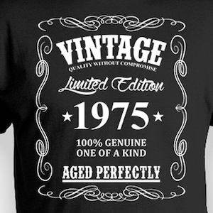 Custom Birthday Gift For Men 50th Birthday Shirt Bday Gift Idea For Him Birthday Present B Day Vintage Born In 1975 Aged Perfectly Mens Tee