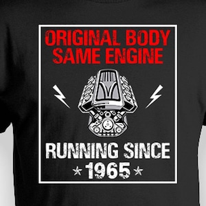60. Geburtstagsgeschenk für Mechaniker-T-Shirt 60 Geburtstags-Hemd besonders angefertigt Jahr-Ruhestands-Party-Geburtstagsgeschenk für Auto-Jungs personalisiertes 1965-T-Stück