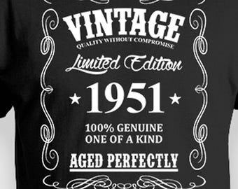 75th Birthday T Shirt 75th Birthday Gifts For Him Personalized Birthday Shirt Bday Gift Ideas Vintage Born In 1951 Aged Perfectly Mens Tee