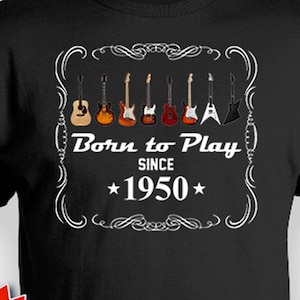 Guitar Player Shirt 75th Birthday Gift Ideas For Grandpa Guitar T Shirt Bday Present For Women Custom Year Personalized TShirt 1950 Birthday