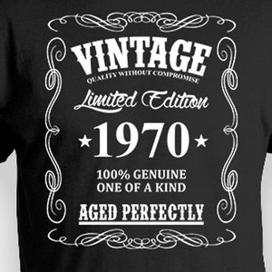 Personalized Birthday Shirt 55th Birthday Gift Ideas For Him Custom T Shirt Bday Gifts For Men Vintage Born In 1970 Aged Perfectly Mens Tee
