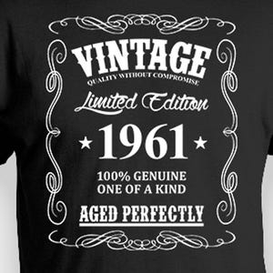 T-shirt Imprimé "Made In 1961" - Cadeau Anniversaire, Unisexe, Neuf Avec étiquettes, 100% Coton
