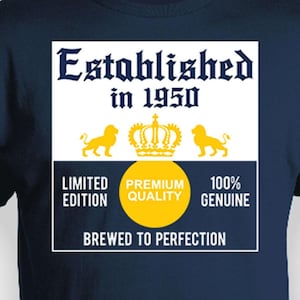 75th Birthday Gift For Beer Drinkers Shirt Custom Birthday Year Beer Lover T Shirt Bday Present Personalized TShirt Established Born In 1950