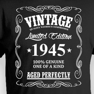 80th Birthday Gifts For Men 80th Birthday T Shirt Birthday Present For Him Bday Shirt Custom Vintage Born In 1945 Aged Perfectly Mens Tee