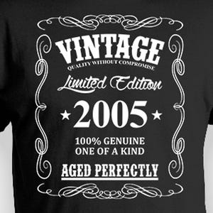 21st Birthday Shirt For Him Bday Gift Idea For Men 21st Bday T Shirt Birthday Gift Custom Shirt Vintage Born In 2005 Aged Perfectly Mens Tee