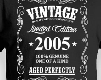 21st Birthday Shirt For Him Bday Gift Idea For Men 21st Bday T Shirt Birthday Gift Custom Shirt Vintage Born In 2005 Aged Perfectly Mens Tee