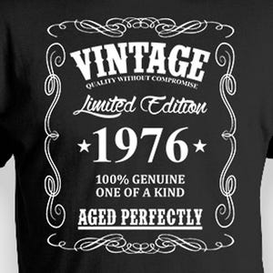 Custom Birthday Gift For Men 50th Birthday Shirt Bday Gift Idea For Him Birthday Present B Day Vintage Born In 1976 Aged Perfectly Mens Tee
