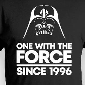30th Bday Gifts For Him Birthday T Shirt Movie TShirt B Day Present Geek Shirt For Men Nerd One With The Force Since 1996 Birthday Mens Tee