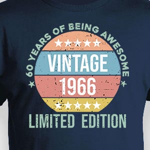Mens 60th Birthday Shirt Custom Year 60 Birthday Gift Ideas For Women Personalized T Shirt Bday Present B-Day Vintage 1966 Distressed Tee