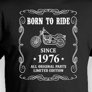 50th Birthday Gift Ideas For Men Motorcycle Shirt Bday Present For Him Biker T Shirt Customized Year Motorcycle Rider B Day Tee Born In 1976