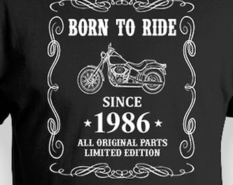 40e verjaardagscadeau voor motorrijders shirt motorfiets minnaar cadeau voor mannen verjaardagscadeau aangepast jaar gepersonaliseerde T-shirt B-dag T-shirt geboren in 1986