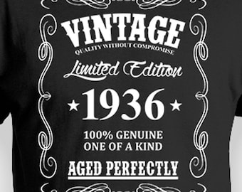 90th Birthday T Shirt Birthday Gift Ideas For Men Custom Birthday Shirt For Him Bday Present Vintage Born In 1936 Aged Perfectly Mens Tee