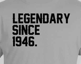 80th Birthday Gift Custom Birthday Year 80th Bday Shirt Personalized T Shirt B Day T Shirt Legendary Since 1946 Birthday Mens Ladies Tee