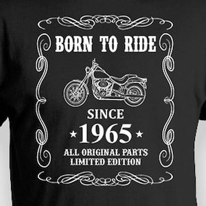 60th Birthday Gifts For Bikers T Shirt Bday Present For Men Motorcycle Shirt Custom Birthday Year Personalized TShirt B-Day Born In 1965