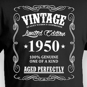75th Birthday T Shirt 75th Birthday Gifts For Him Personalized Birthday Shirt Bday Gift Ideas Vintage Born In 1950 Aged Perfectly Mens Tee