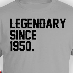 75th Birthday Shirt For Him 75th Bday Gift Ideas For Her Birthday Present Custom Year B Day Legendary Since 1950 Birthday Mens Ladies Tee