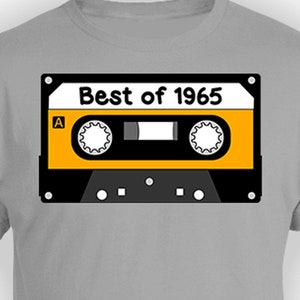 60th Birthday Gift Ideas For Him Bday T Shirt For Her Custom Year Personalized TShirt 60th Birthday Party B Day Tee Cassette Born In 1965
