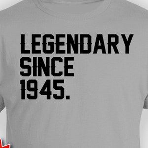 80th Birthday Gift Custom Birthday Year 80th Bday Shirt Personalized T Shirt B Day T Shirt Legendary Since 1945 Birthday Mens Ladies Tee