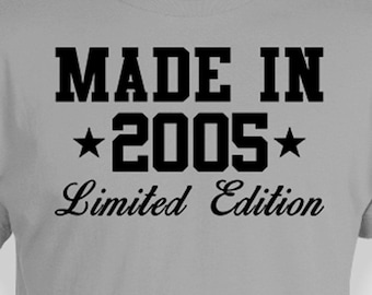 21. Geburtstag Geschenk Ideen Benutzerdefinierte Geburtstag Shirt Personalisierte T-Shirt Bday Geschenk Geburtstag Outfit Made In 2005 Geburtstag Herren Damen T-Shirt