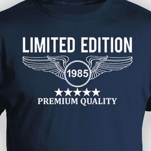 40th Birthday Gift Ideas 40th Birthday T Shirt Bday Shirt Custom Birthday TShirt Pilot Gifts B-Day Limited Edition 1985 Birthday Mens Tee
