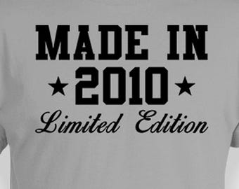 16th Birthday Shirt Bday Gift Idea Custom Year Sixteen Birthday T Shirt Personalized TShirt 16 Year Old Made In 2010 Birthday Boys Girls Tee