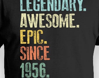 70th Birthday T Shirt Bday Present For Him Milestone Birthday Gift For Her Customize Year Personalized TShirt Legendary Awesome Epic 1956