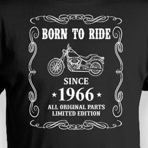 60th Birthday Gifts For Bikers T Shirt Bday Present For Men Motorcycle Shirt Custom Birthday Year Personalized TShirt B-Day Born In 1966